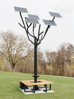 Smart дерево з сонячними панелями та бездротовою зарядкою для телефонів Qi, USB, Wi-Fi, LED підсвіткою