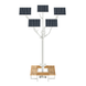 Smart tree with solar panels and Qi wireless charging for phones, USB, Wi-Fi, LED lighting