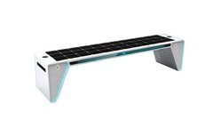 Park bench with a solar battery, wireless charging for Qi phones, USB, Wi-Fi and LED backlight SMART EKO CITY Model SC49