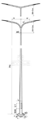 Galvanized round lighting pole STC 4m 62/118/4