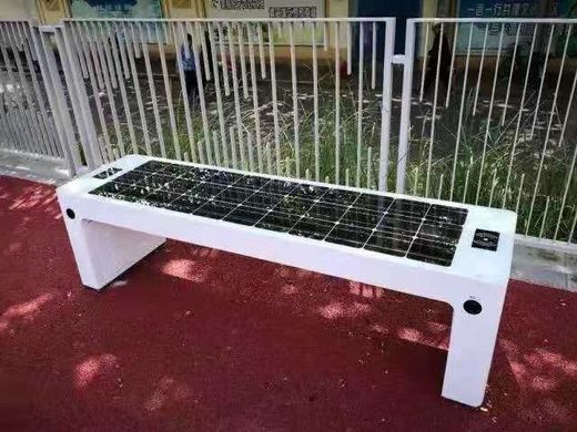 Park bench with a built-in solar battery for charging the gadgets SMART EKO CITY Model SC1
