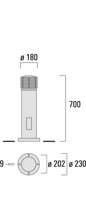 Светодиодный парковый столбик WE-EF XRY324 LED 8W