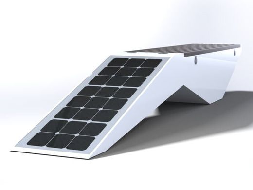 Park bench with a solar battery, wireless charging for Qi phones, USB, Wi-Fi and LED backlight SMART EKO CITY Model SC50