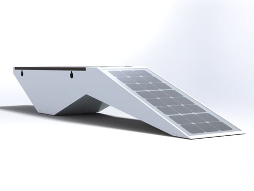Park bench with a solar battery, wireless charging for Qi phones, USB, Wi-Fi and LED backlight SMART EKO CITY Model SC50
