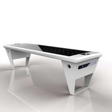 Парковая скамейка с солнечной батареей для подзарядки гаджетов SMART EKO CITY Model SC3
