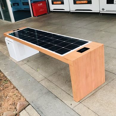 Park bench with a built-in solar battery for charging the gadgets SMART EKO CITY Model SC4
