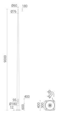 Aluminum lighting pole ROSA SAL-90M