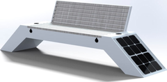 Паркова лавочка з сонячною батареєю, бездротовою зарядкою для телефонів Qi, USB, Wi-Fi та LED підсвіткою SMART EKO CITY Model SC51А (зі спинкою)