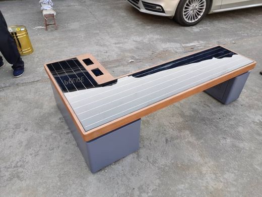 Park bench with a built-in solar battery for charging the gadgets SMART EKO CITY Model SC5