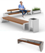 Park bench with a built-in solar battery for charging the gadgets SMART EKO CITY Model SC10