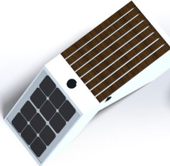 Паркова лавочка з сонячною батареєю, бездротовою зарядкою для телефонів Qi, USB, Wi-Fi та LED підсвіткою SMART EKO CITY Model SC52