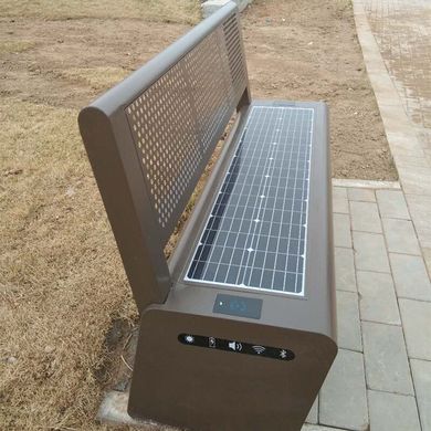 Паркова лавочка з сонячною батареєю для підзарядки гаджетів SMART EKO CITY Model SC11