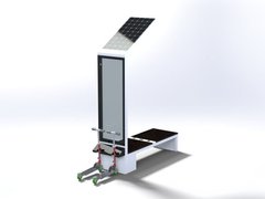 Bench with solar battery and charging station for electric scooters, wireless charging for Qi, USB, Wi-Fi and LED backlight SMART EKO CITY Model SC57