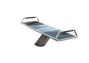 Park bench with a solar battery, wireless charging for Qi phones, USB, Wi-Fi and LED backlight SMART EKO CITY Model SC58