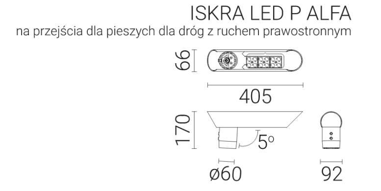 LED pedestrian crossing light ROSA ISKRA LED P ALFA PROG 40 W