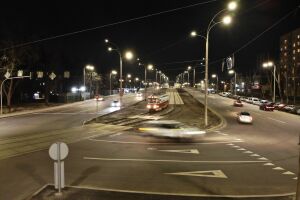  Lighting of the tram station and the bridge of Vaclav Havel, Kiev.