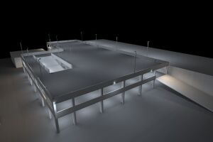 Designing of illumination of 3-level parking of business center "PROTASIV"