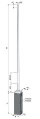 Aluminum park lighting pole S-30SwAL-3