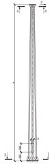 Multi-faceted power galvanized pole type ПС, ПС8-0.25