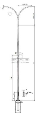 Galvanized multifaceted lighting pole Valmont VALSK P 191 11m