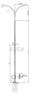 Galvanized multifaceted lighting pole Valmont VALSK P 220 12m