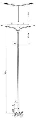 Galvanized round lighting pole STC 5М 60/130/3