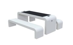 Парковий столик з сонячною батареєю та лавочкою для підзарядки гаджетів SMART EKO CITY Model SC13